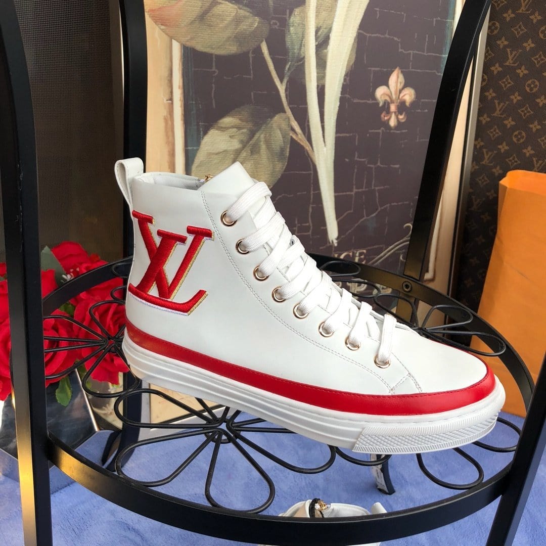 HypedEffect Louis Vuitton White and Red Luxury Converse Sneakers