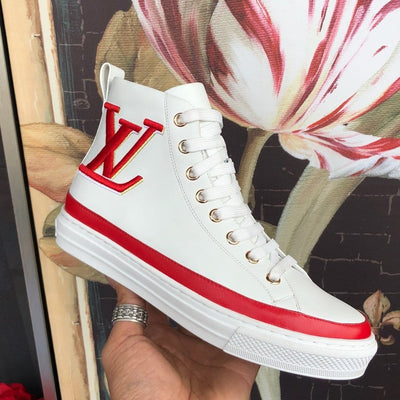 HypedEffect Louis Vuitton White and Red Luxury Converse Sneakers