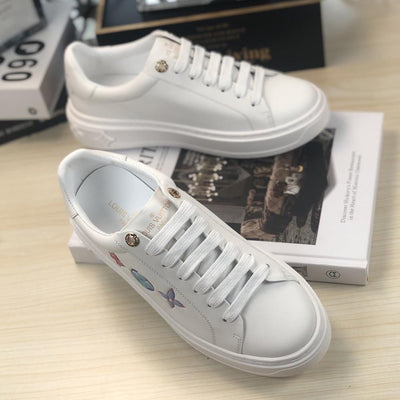 HypedEffect Louis Vuitton White Leather Triple Logo Sneakers