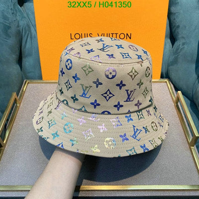 HypedEffect Louis Vuitton White Rainbow Bucket Hat for women - Light Effect Hat