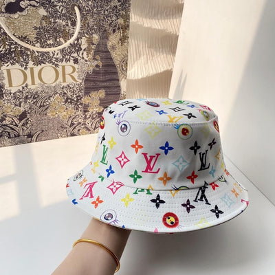 HypedEffect Louis Vuitton White Rainbow Bucket Hat for women | Women Hat