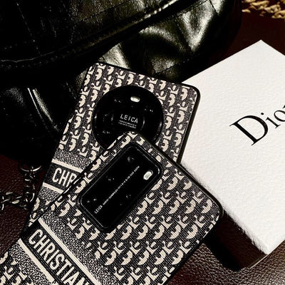 HypedEffect Luxurious Christian Dior Leather Phone Case For Huawei