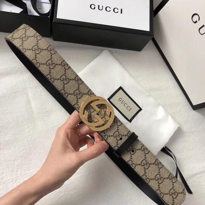 Hypedeffect Luxurious Gucci Leather Belt - Interlocking GG Buckle
