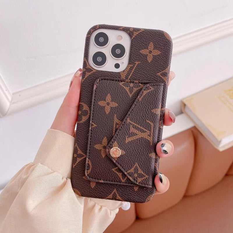 HypedEffect Louis Vuitton Leather Back Pocket Phone Case for iPhone 14