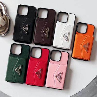 HypedEffect Prada-Inspired Designer iPhone Case with Card Holder – Available for iPhone 13 to iPhone 16