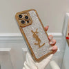 HypedEffect Sparkling YSL iPhone Cases Compatible with iPhone 11 to iPhone 15 Models