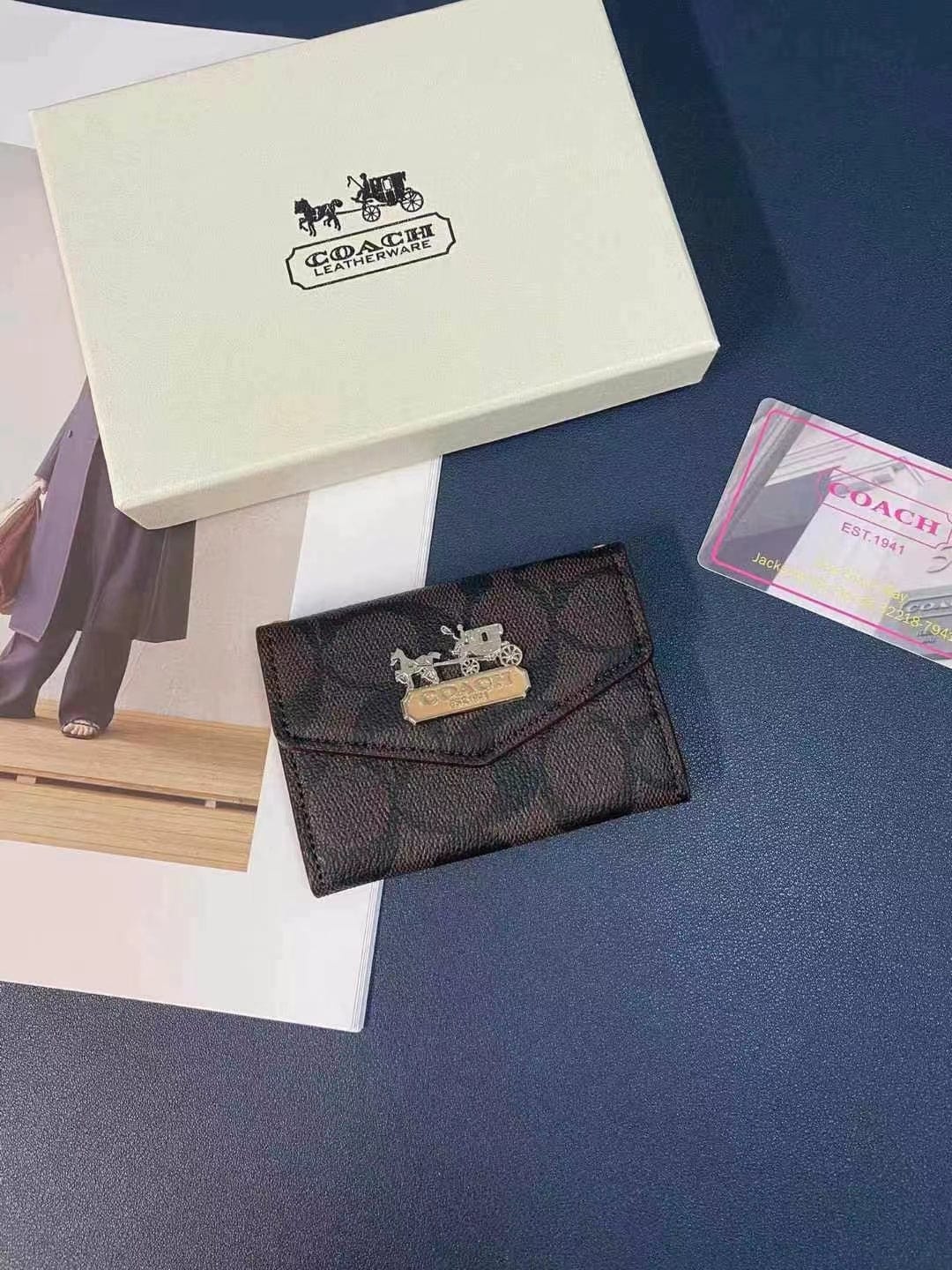 HypedEffects Coach Signature Card Holder Wallet with Horse and Carriage Logo