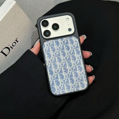 HypedEffects Dior Inspired Blue Pattern Phone Case for iPhone 14 to iPhone 17 Pro Max