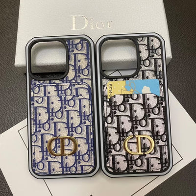 HypedEffects Dior Monogram iPhone Cases with Card Holder - Dual Design Collection