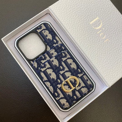 HypedEffects Dior Monogram iPhone Cases with Gold "CD" Logo and Card Holder - Signature Series