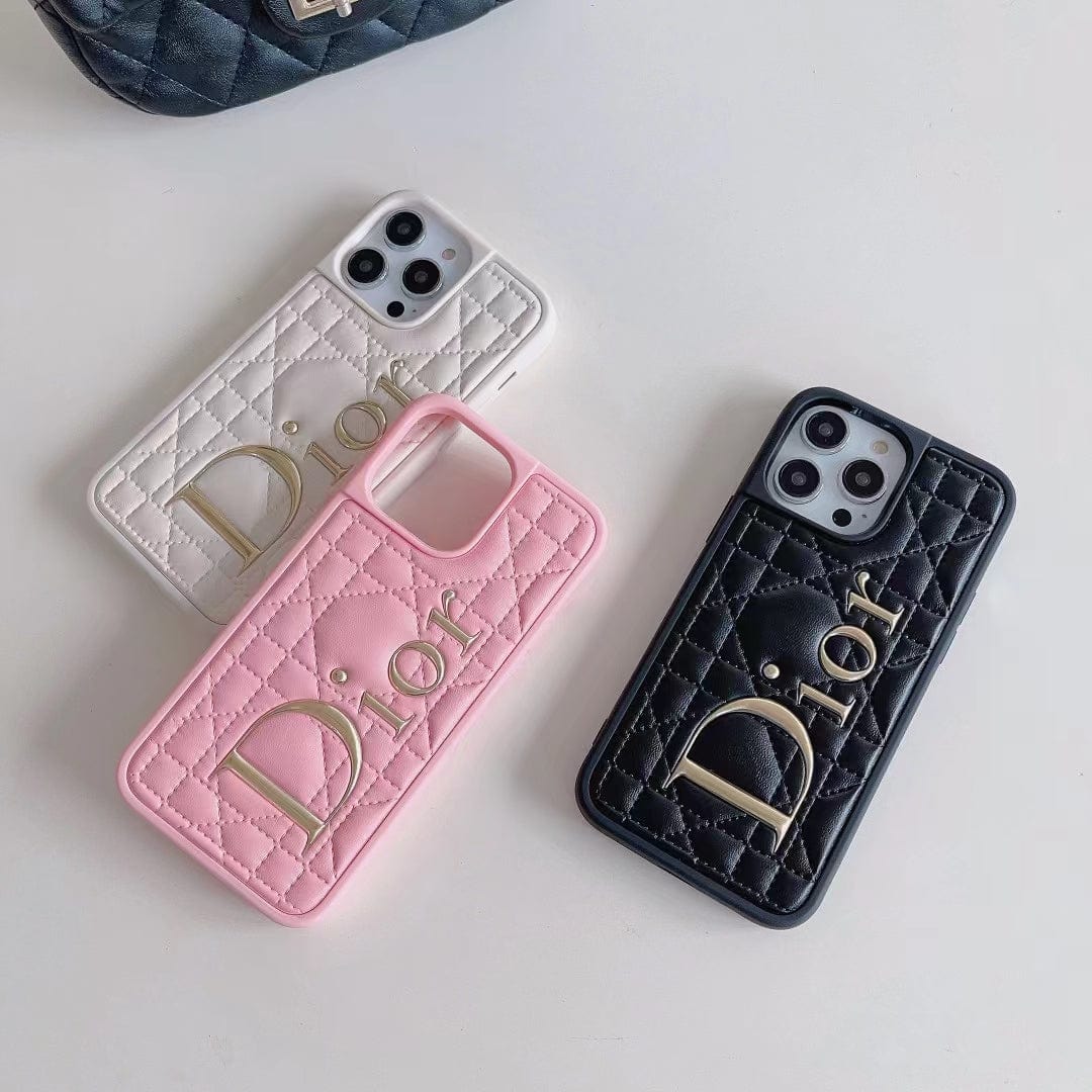 HypedEffects Dior Quilted Leather iPhone Cases with Embossed Logo