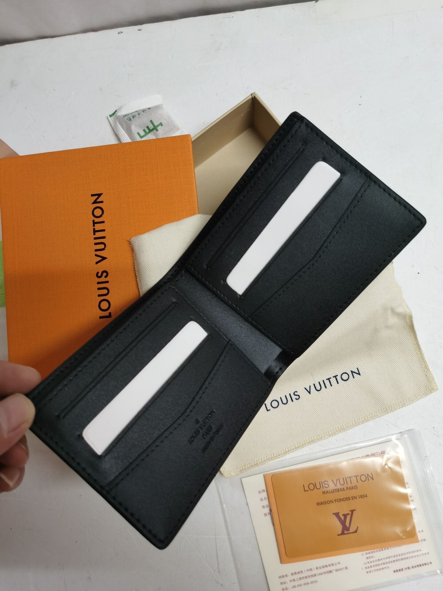 HypedEffects Embossed Black Leather Compact Wallet