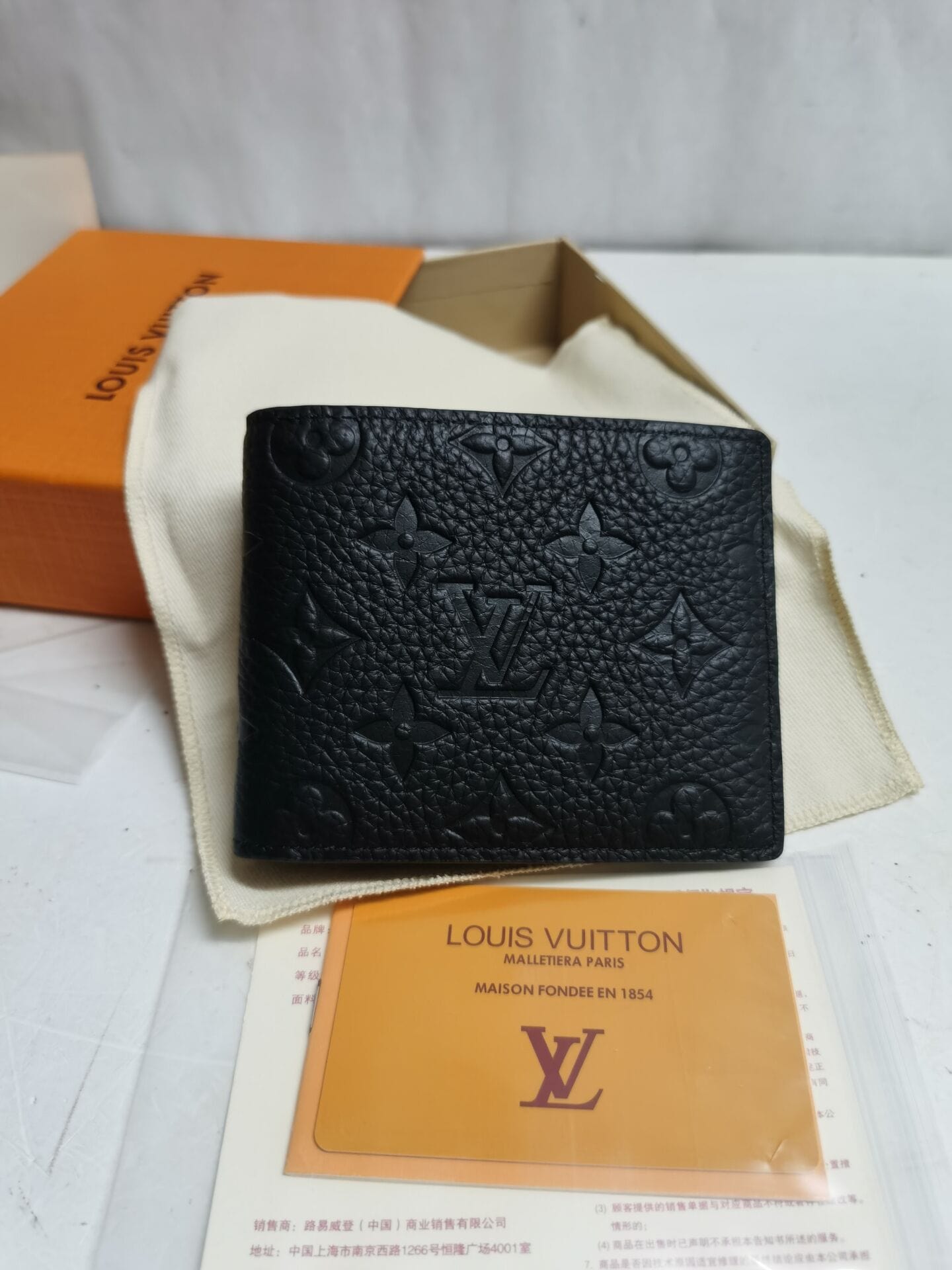 HypedEffects Embossed Black Leather Compact Wallet