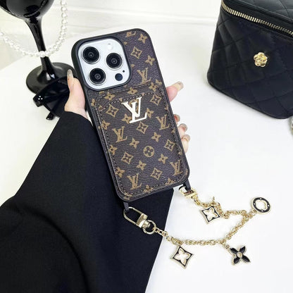 HypedEffects Fashioned Back Pocket louis vuitton iPhone Case | Charming chain holder