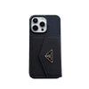 HypedEffects Fashioned Leather Fabric Prada iPhone Cases | Compatible for iPhone 11 to iPhone 16