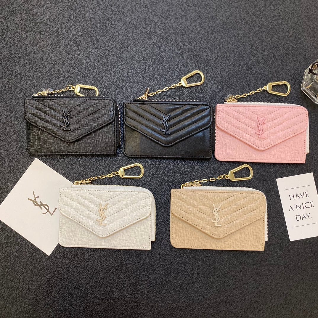 HypedEffects Fashioned YSL Card Holder Wallet with keychain holder