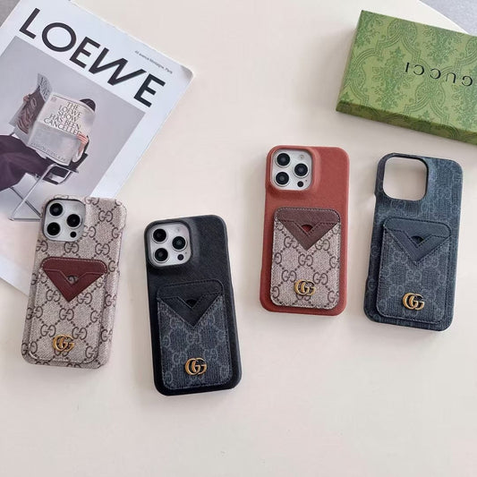 HypedEffects gucci gucci Canvas Cardholder Leather iPhone Case