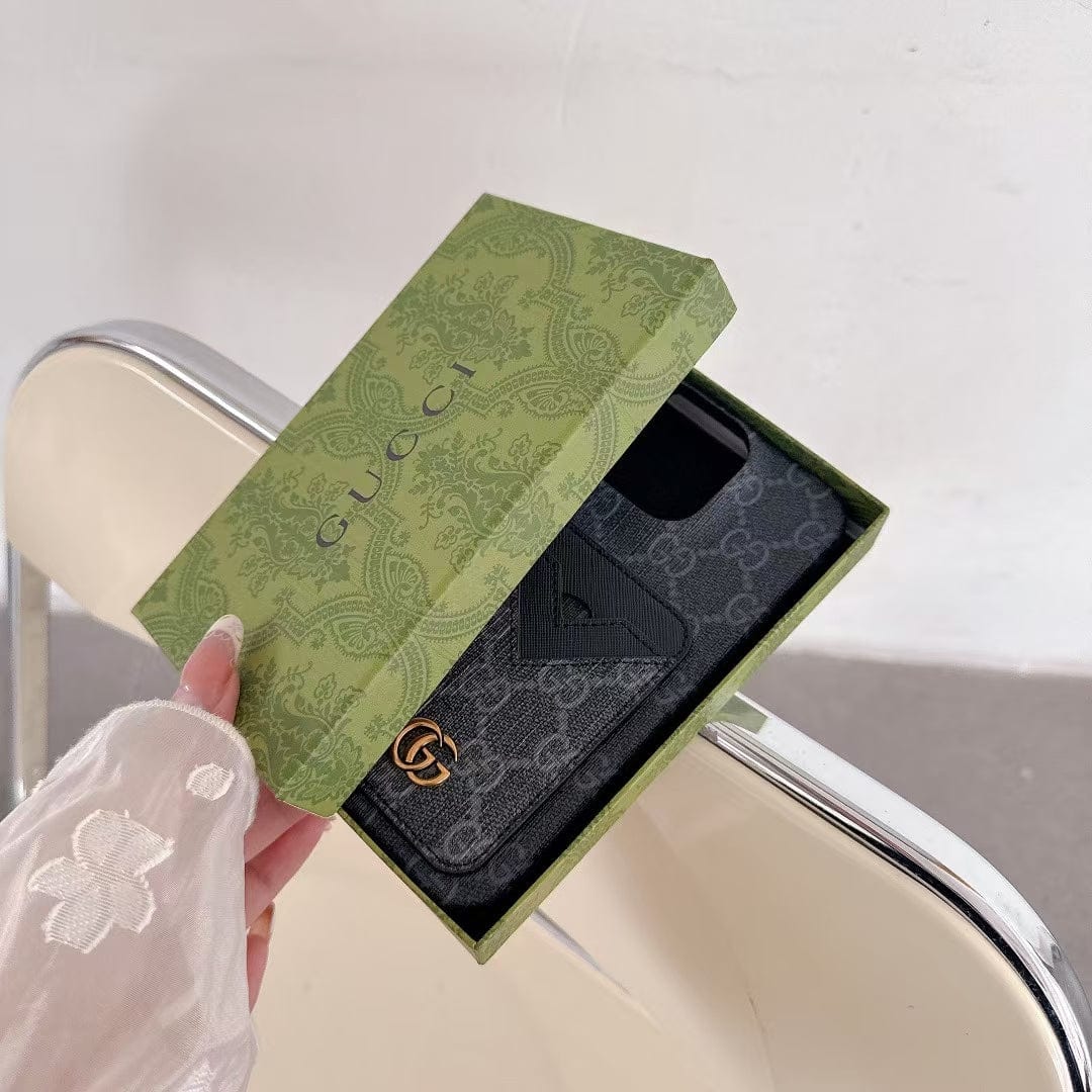 HypedEffects gucci gucci Canvas Cardholder Leather iPhone Case