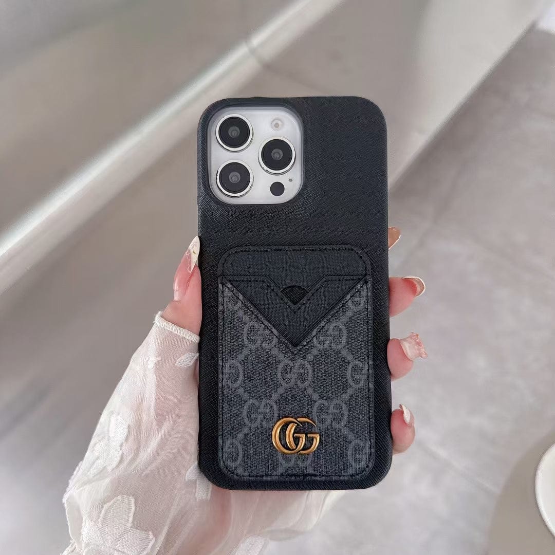 HypedEffects gucci gucci Canvas Cardholder Leather iPhone Case