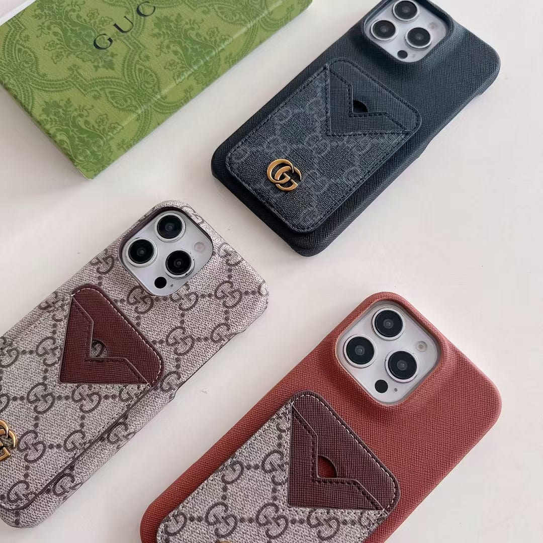 HypedEffects gucci gucci Canvas Cardholder Leather iPhone Case