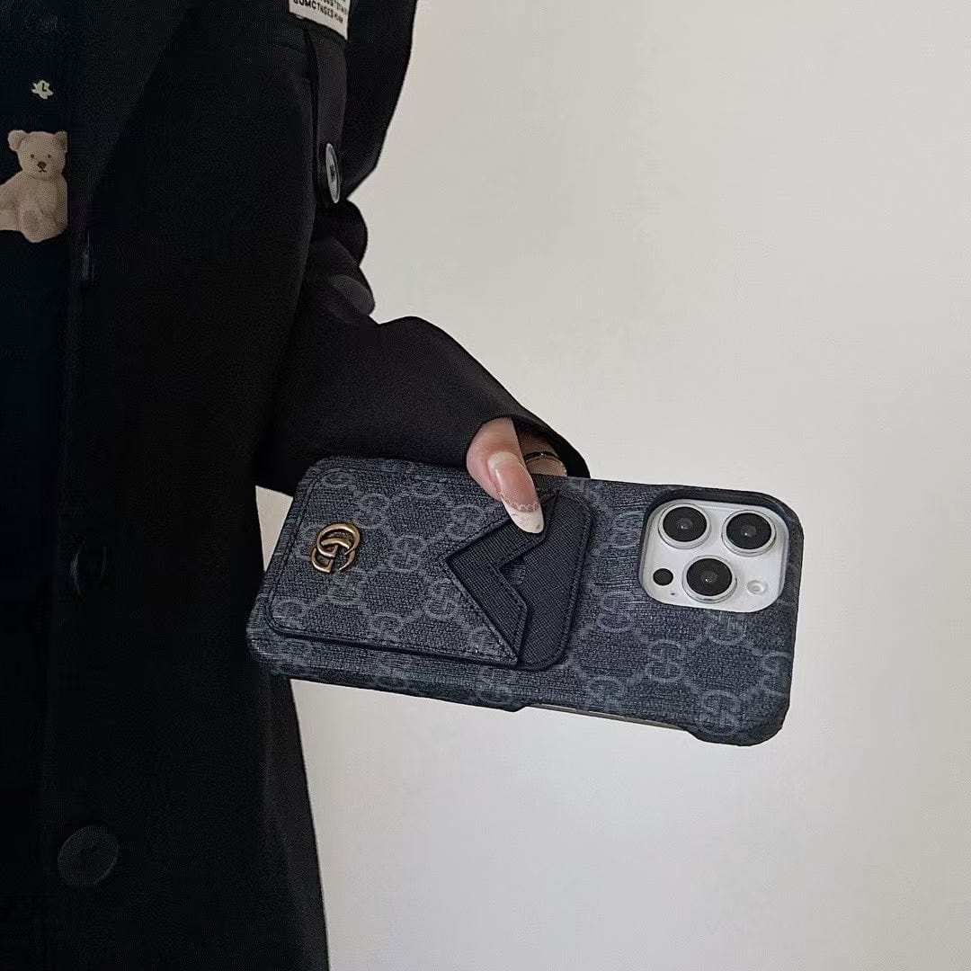 HypedEffects gucci gucci Canvas Cardholder Leather iPhone Case