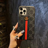 HypedEffects Gucci Monogram Canvas iPhone Case with Stripe Detail