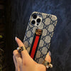 HypedEffects Gucci Monogram Canvas iPhone Case with Stripe Detail