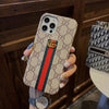 HypedEffects Gucci Monogram Canvas iPhone Case with Stripe Detail