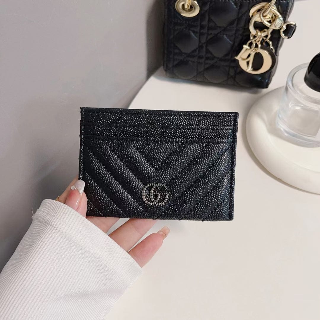 HypedEffects gucci Quilted Leather Card Holders Wallet with Double G Logo - Set of Six