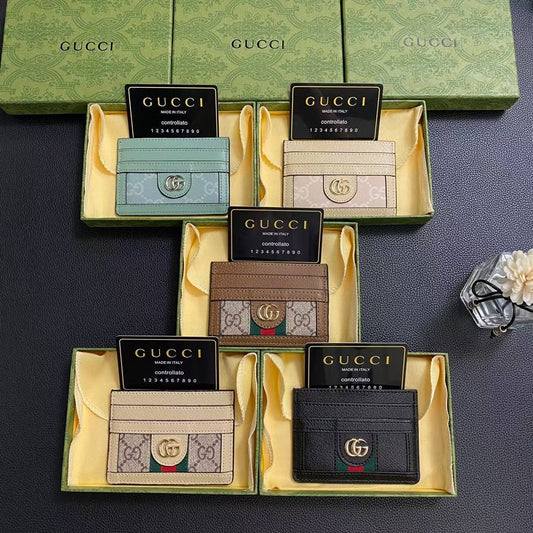 HypedEffects gucci Signature Leather Card Holder Wallet