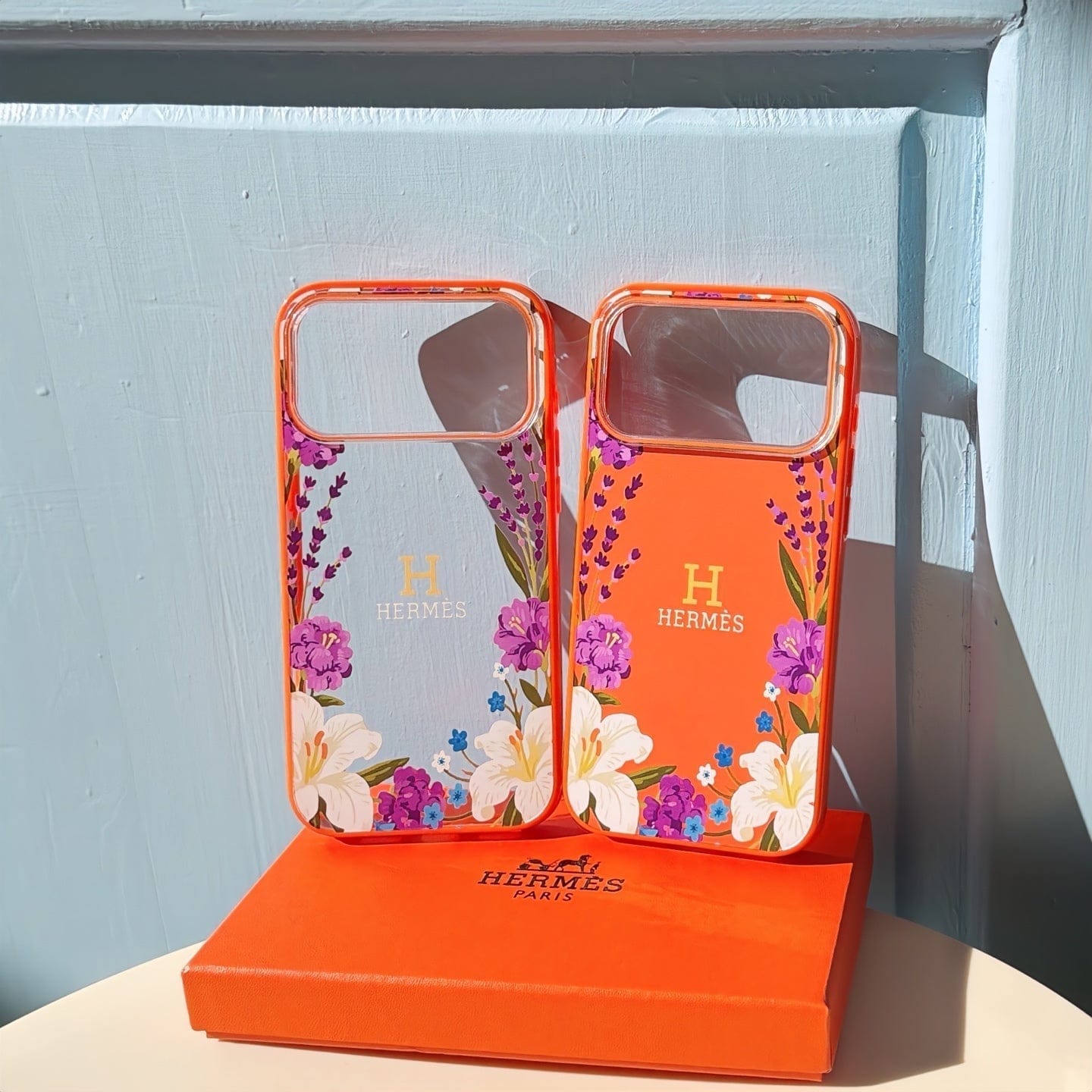HypedEffects Hermès Floral Signature Case with Wrist Charm for iPhone 13 to 17 Pro Max