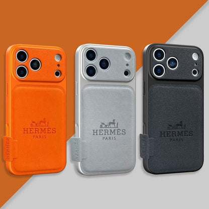 HypedEffects Hermès Leather Card Holder Phone Case for iPhone 14 to iPhone 17 Pro Max