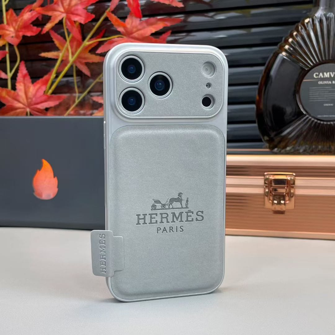 HypedEffects Hermès Leather Card Holder Phone Case for iPhone 14 to iPhone 17 Pro Max