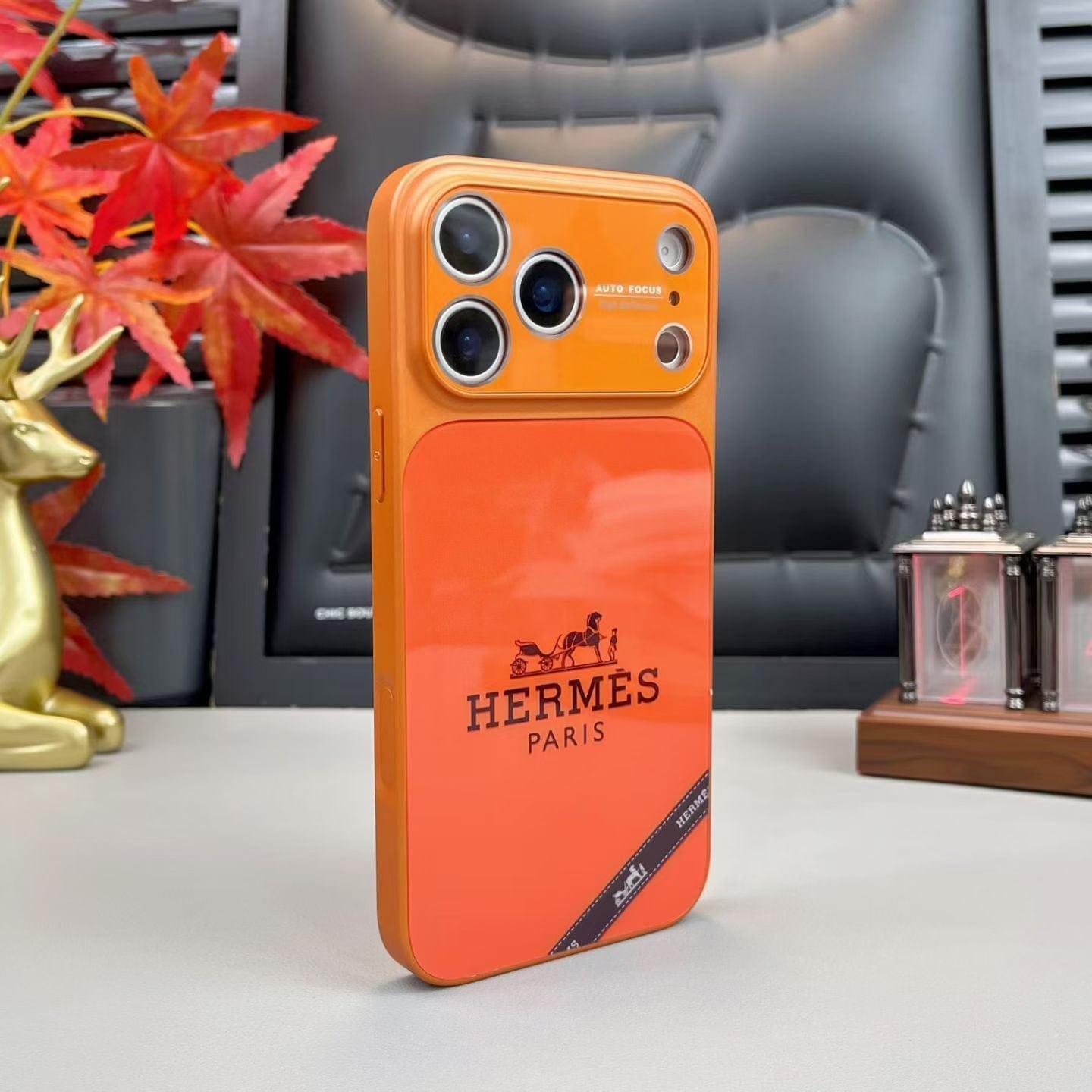 HypedEffects Hermes Paris Orange Phone Case for iPhone 14 to iPhone 17 Pro Max Designer Style Back Cover