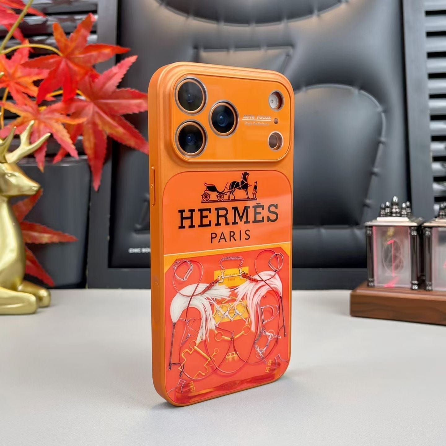 HypedEffects Hermes Paris Orange Phone Case for iPhone 14 to iPhone 17 Pro Max Designer Style Back Cover