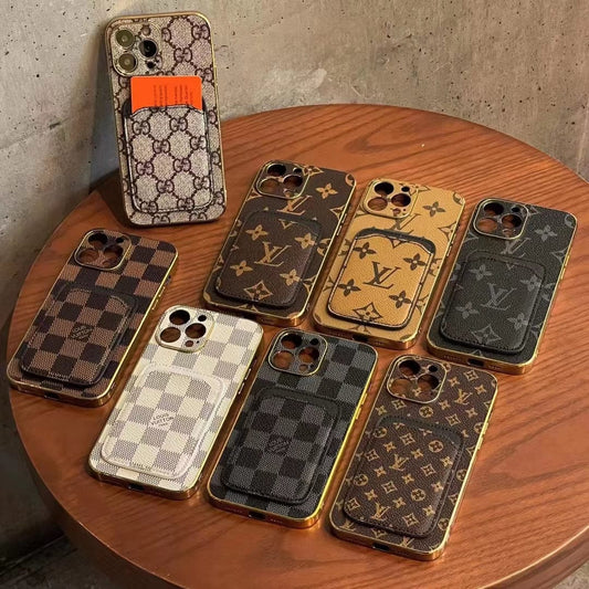 HypedEffects iPhone 12 - 15 Pro Max Leather Case With Card Holder Pocket