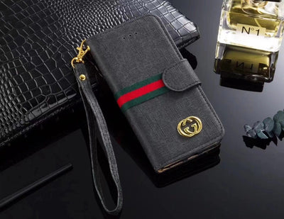 Leather Gucci Folio Phone Cases for iPhone 14 | iPhone 15 | iPhone 16