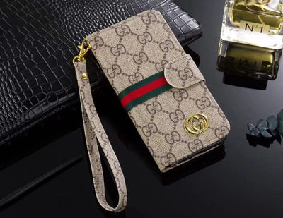 Leather Gucci Folio Phone Cases for iPhone 14 | iPhone 15 | iPhone 16