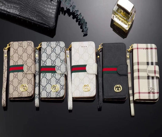 HypedEffects Leather gucci Folio Phone Cases for iPhone 15 | iPhone 16 | iPhone 17