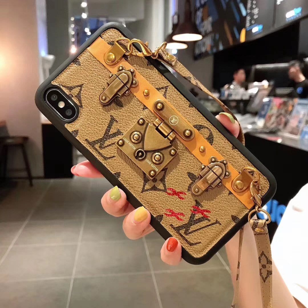 HypedEffects Leather louis vuitton iphone Case with straps
