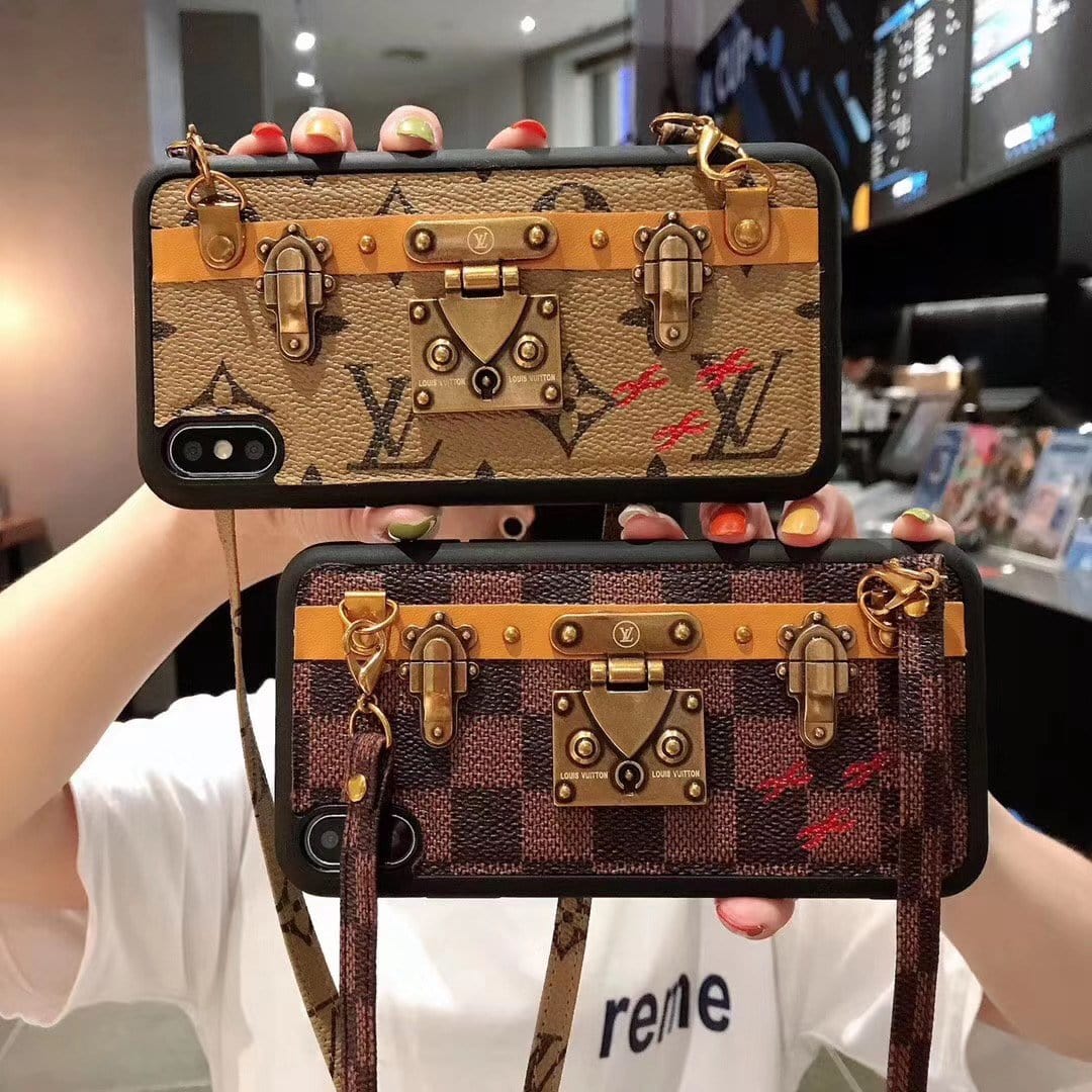 HypedEffects Leather louis vuitton iphone Case with straps
