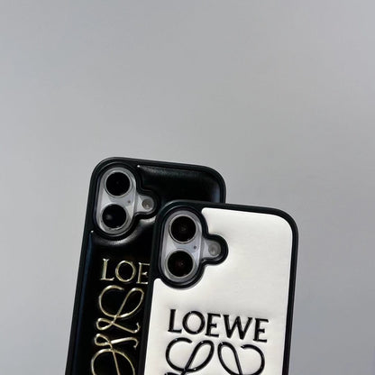 HypedEffects Loewe Anagram Logo Leather iPhone Case