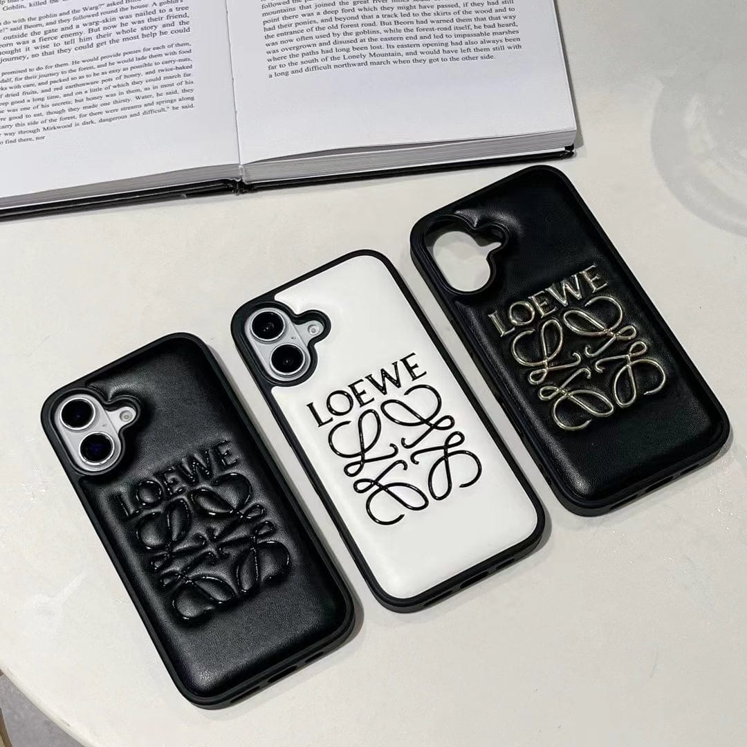 HypedEffects Loewe Anagram Logo Leather iPhone Case