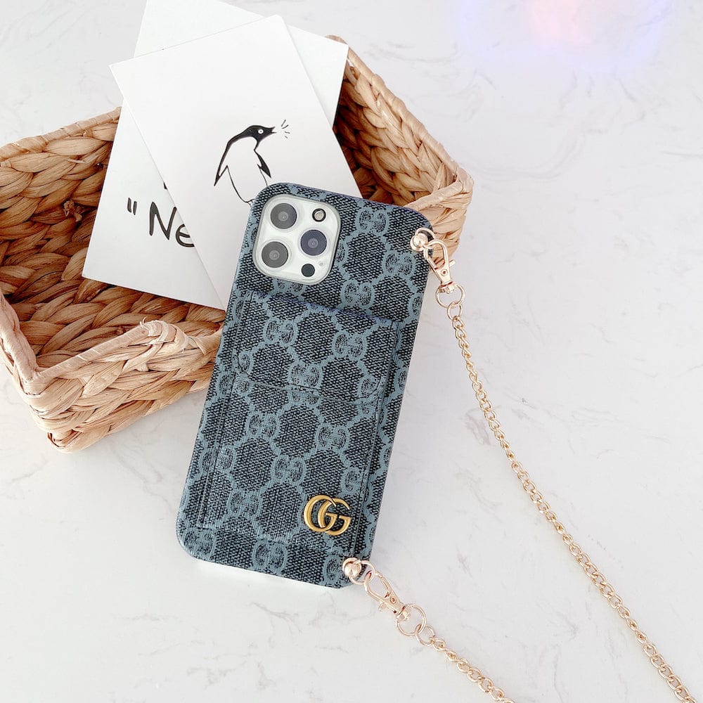 HypedEffects louis vuitton And gucci Back Pocket iPhone 17 Case With Straps