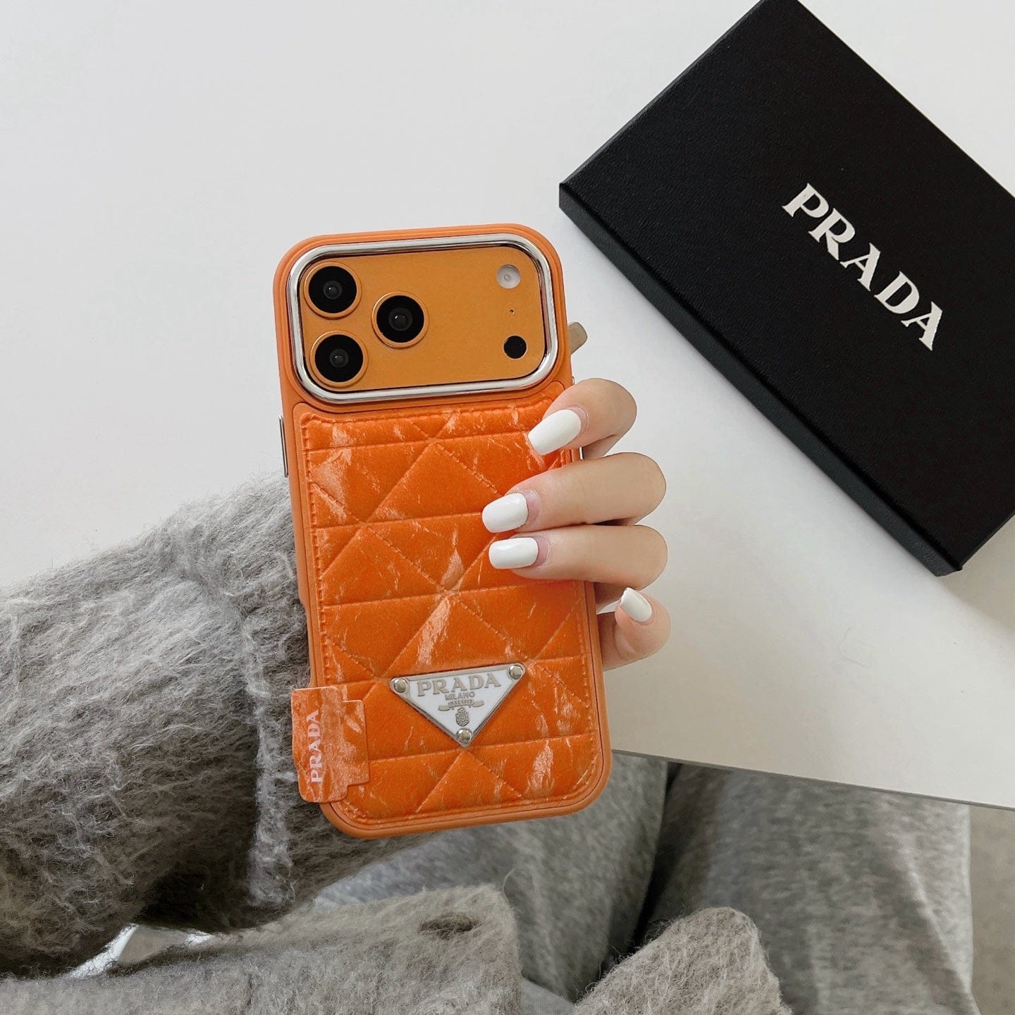 HypedEffects louis vuitton and gucci Leather Phone Case with Metal Logo for iPhone 13 to iPhone 17 Pro Max