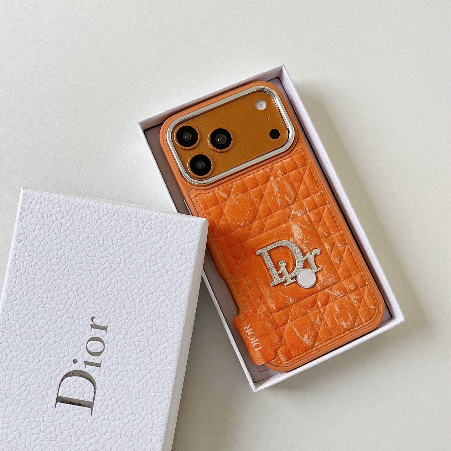 HypedEffects louis vuitton and gucci Leather Phone Case with Metal Logo for iPhone 13 to iPhone 17 Pro Max