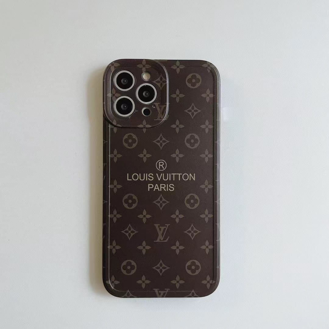 HypedEffects louis vuitton Classic Monogram iPhone Cases with Gold Branding