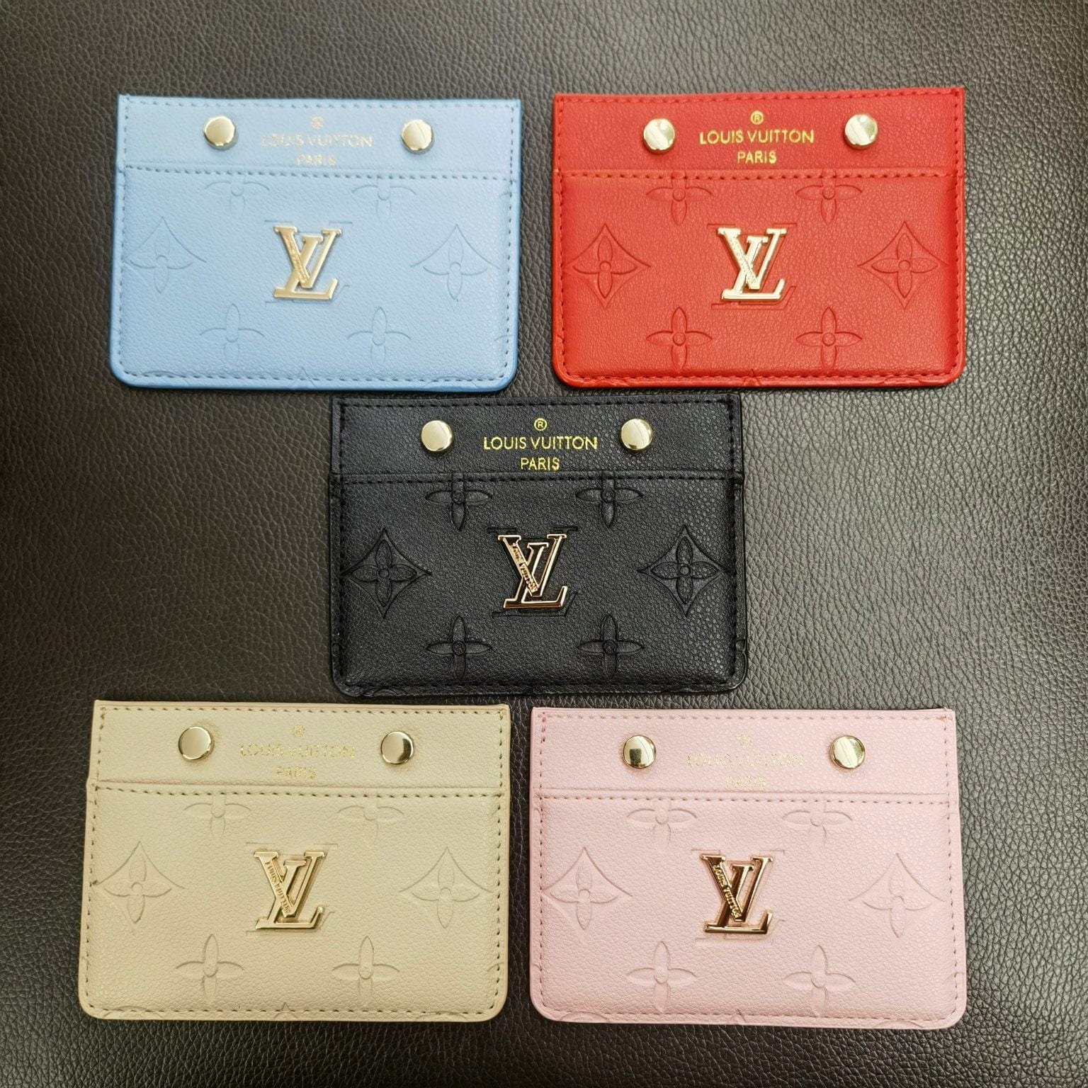 HypedEffects louis vuitton Colorful Leather Card Holder Wallet