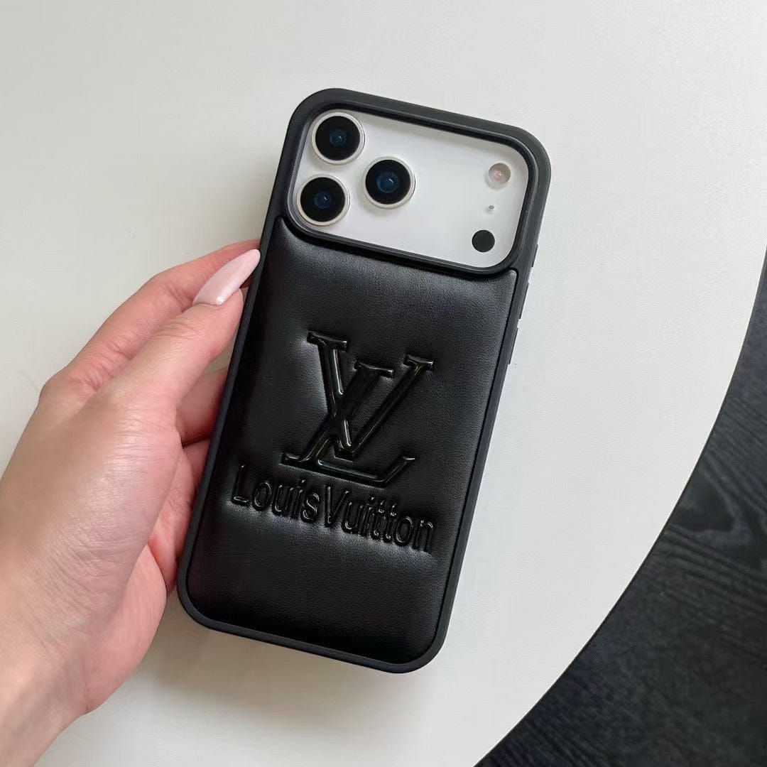 HypedEffects louis vuitton Embossed Logo Luxury Case for iPhone 13 to 17 Pro Max