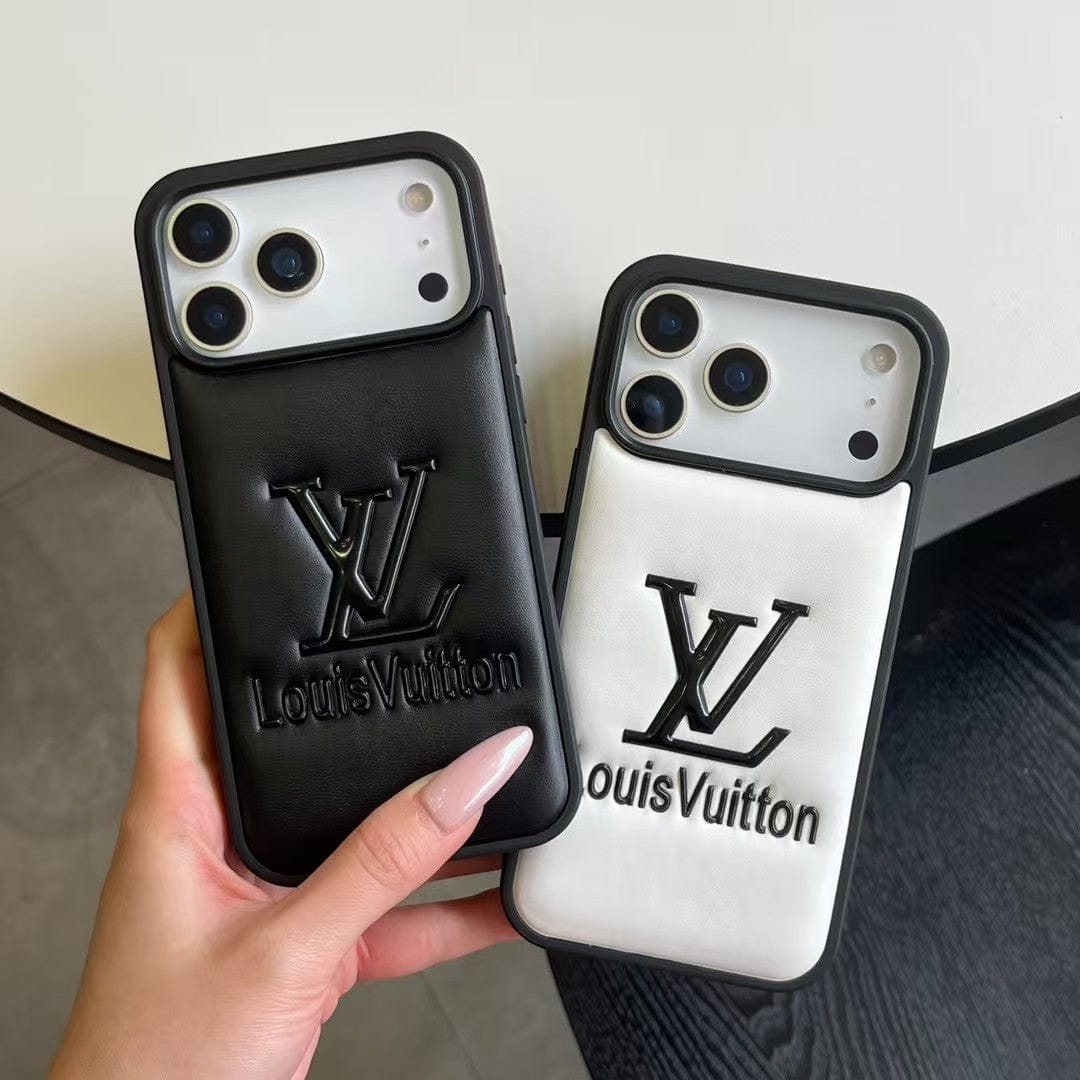 HypedEffects louis vuitton Embossed Logo Luxury Case for iPhone 13 to 17 Pro Max